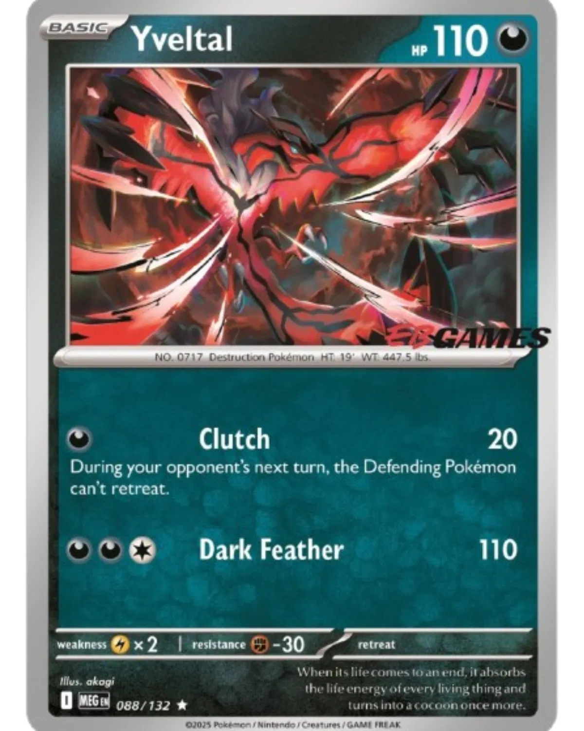 Yveltal (EB Games) - 088/132 - Miscellaneous Cards & Products