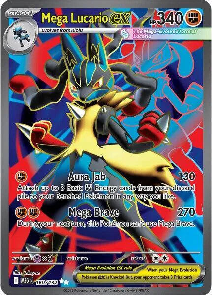 Mega Lucario ex - 160/132 - Mega Evolution - PSA 9.0 MINT