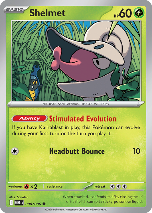 Shelmet (Master Ball Pattern) - 008/086 - White Flare