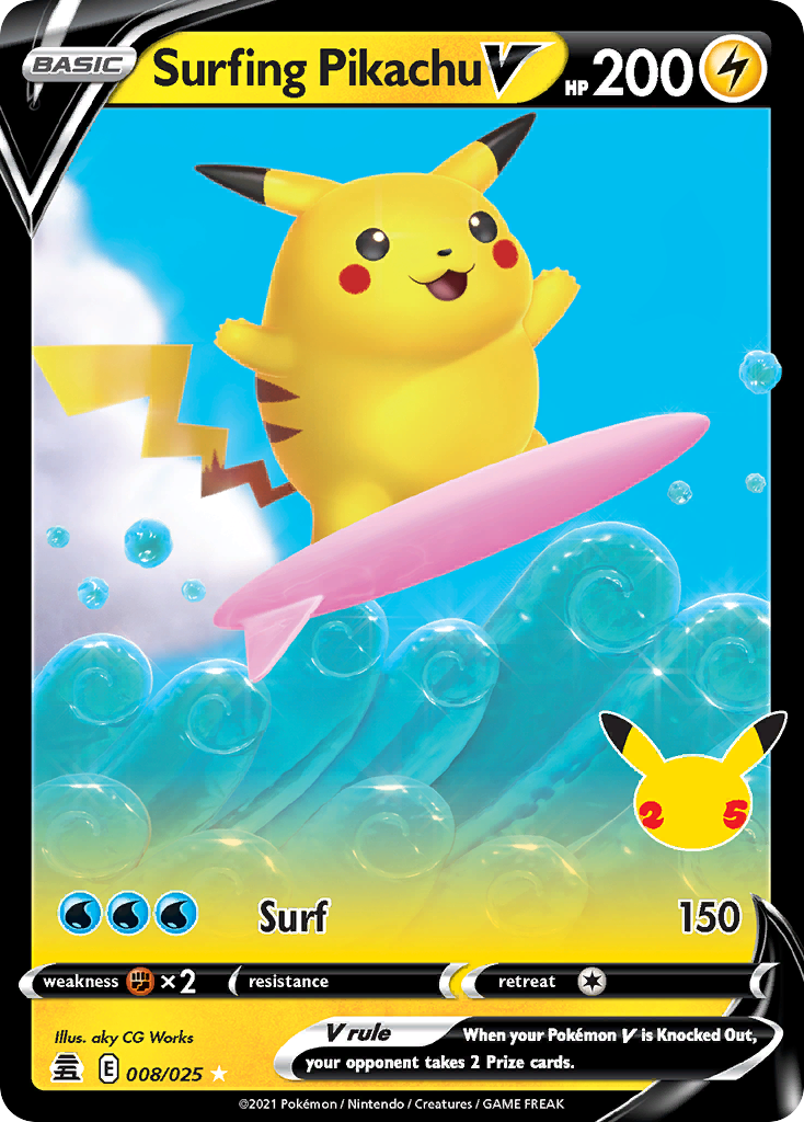 Surfing Pikachu V - 008/025 - Celebrations