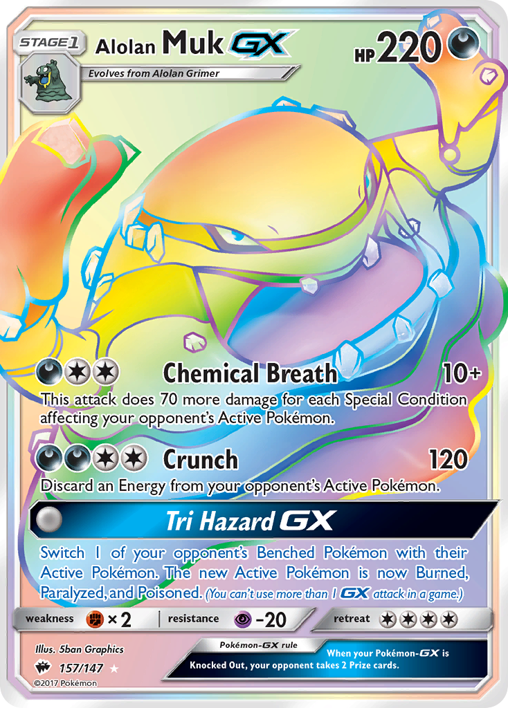Alolan Muk GX (Secret) - 157/147 - Burning Shadows