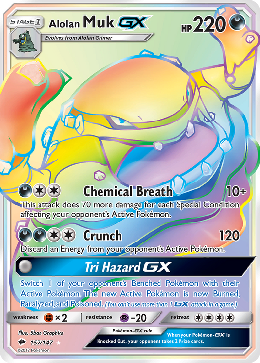 Alolan Muk GX (Secret) - 157/147 - Burning Shadows