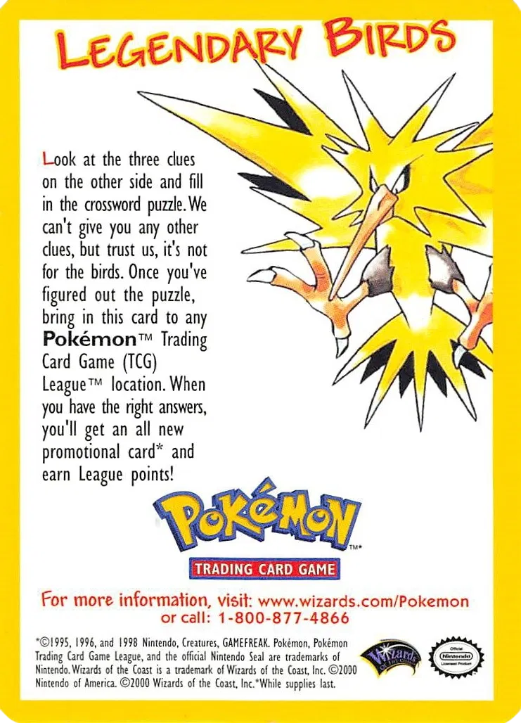 1999 Black Star Promo Legendary Birds Promo [Sealed] - Miscellaneous Cards & Products