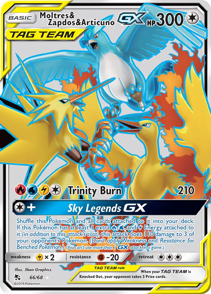 Moltres & Zapdos & Articuno GX (Full Art) - 66/68 - Hidden Fates