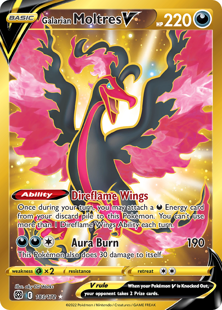 Galarian Moltres V (Secret) - 183/172 - Brilliant Stars