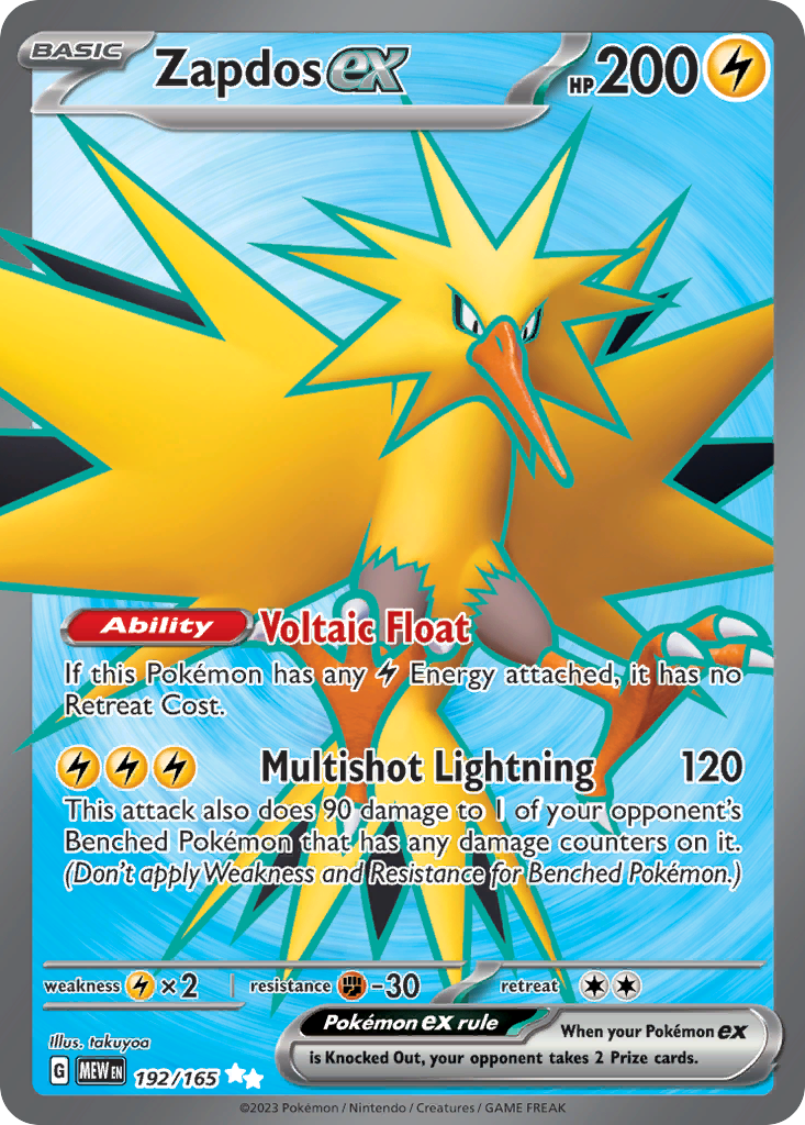 Zapdos ex - 192/165 - SV: 151