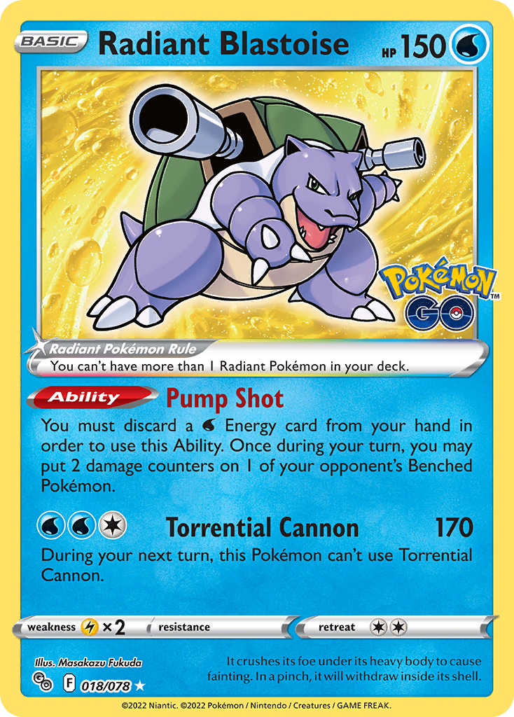 Radiant Blastoise - 018/078 - Pokemon Go