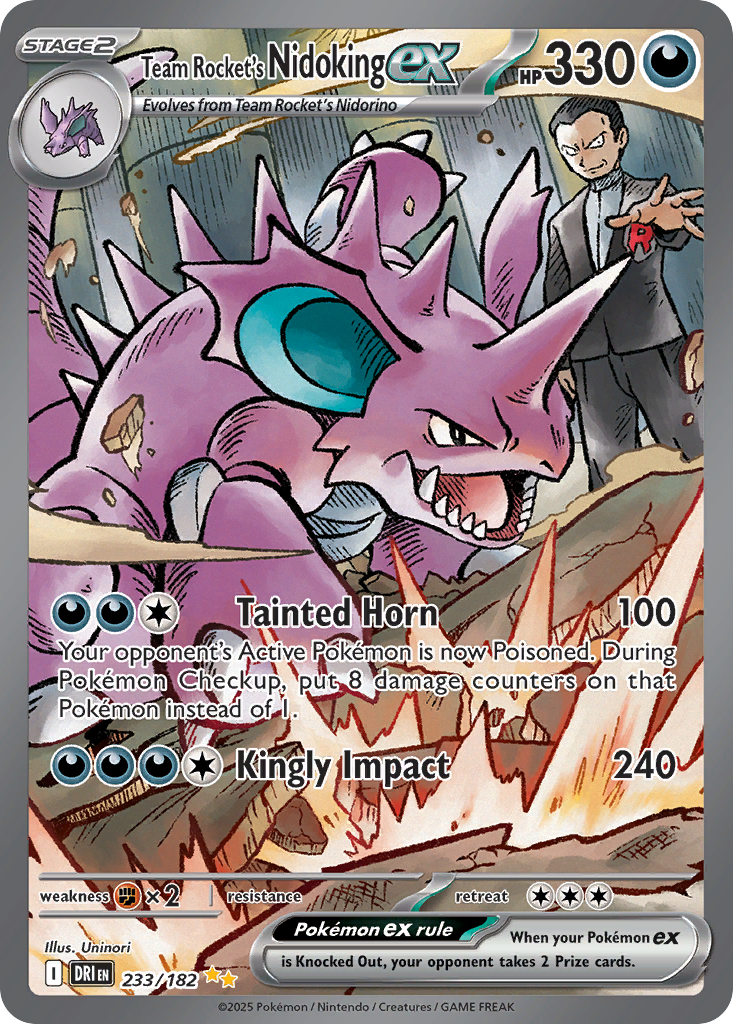 Team Rocket's Nidoking ex - 233/182 - Destined Rivals - BGS 10.0 Pristine