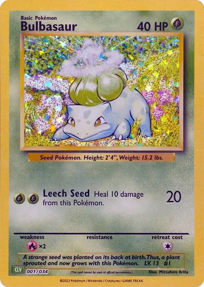 Bulbasaur - 001/034 - Trading Card Game Classic